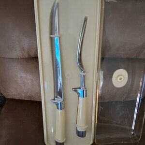 NIP - knife & fork carving set by Carvell Hall